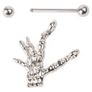 Skeleton Hand Shield Nipple Bar Image 2