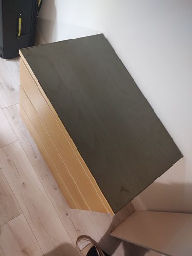 Wooden Chest of drawers with glass top