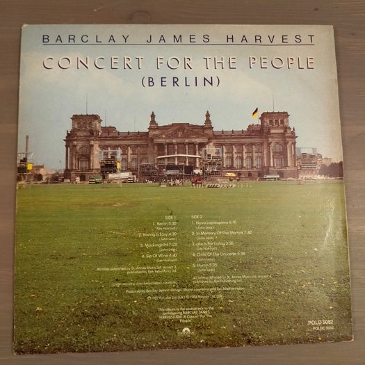 Barklay James Harvest - concert for the people Berlin - Irish pressing