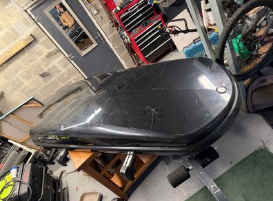 VDL Hapro Nordic gloss black 460 litre Roof Box with Genuine seat/VW roof bars