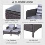 NEW SALE 5 Pcs PE Rattan Garden Furniture Set, 2 Armchairs 2 Stools Glass Top Table Cushions Wicker Weave Chairs Outdoor Seating, Dark Grey FREE SHIPPING Image 5