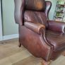 Elegant brown leather full recliner Image 2