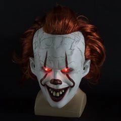 Creepy Pennywise Joker Mask Cosplay Horror Evil Demon Clown Killers Latex Helmet Halloween Carnival Party Costume Props Gifts