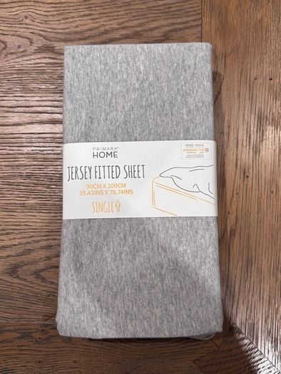 Primark Grey Jersey Single Bed Sheet