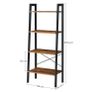 Industrial Design Ladder Shelf 4 shelves  stand shelf, bookshelf, 4 levels ladder shelf, metal, easy mounting, stable, for living room, bedroom, kitchen, vintage brown-black Image 4