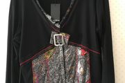 CARL OPIK Graphic Printed Stretch Top New
