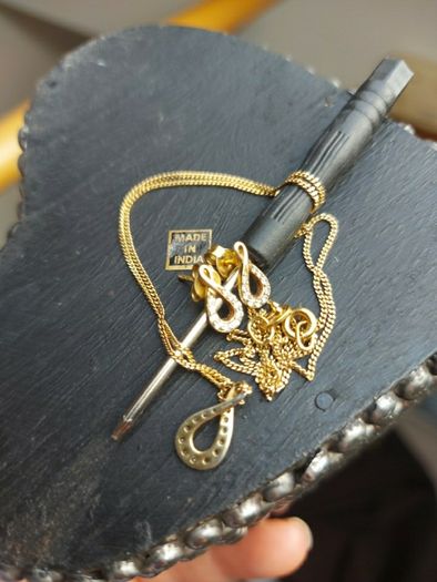 gold plated silver earring and pendant set