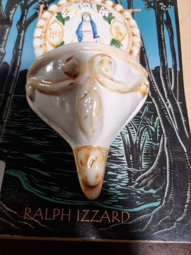 Vintage handpainted holy water font