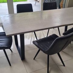 Table and six chairs
