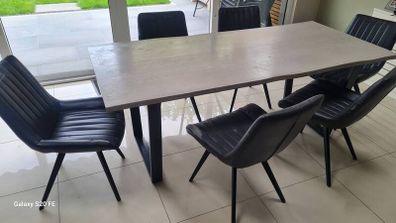 Table and six chairs