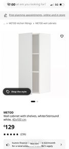ikea metod kitchen wall cabinet with shelves and door 40x100
