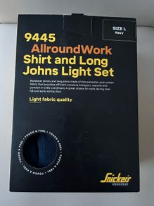 Snickers 9445 AllroundWork, Shirt & Long Johns Light Set Large navy