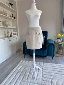 Ladies Cream & Gold Mini Skirt from Savida  Size Small UK 10 / EU 38