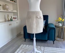 Ladies Cream & Gold Mini Skirt from Savida  Size Small UK 10 / EU 38