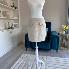 Ladies Cream & Gold Mini Skirt from Savida  Size Small UK 10 / EU 38