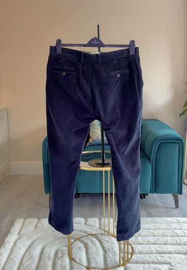 Mens Navy Corduroy Trousers from Gurteen