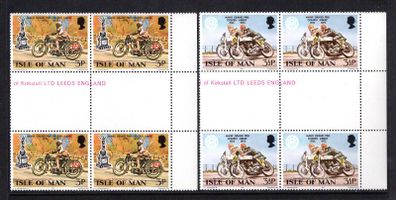 1973 Isle of Man Golden Jubilee Manx Grand Prix 1923-1973 Commemorative Stamp Gutter-T Pairs Mint Never Hinged (MNH)