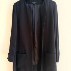 Cos black, collarless open-front longline  jacket / blazer