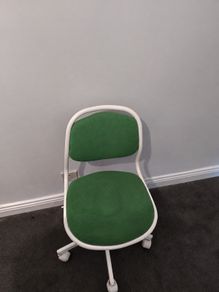 White and green swivel desk chair