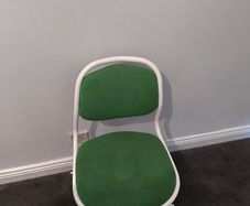 White and green swivel desk chair