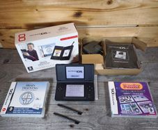 Nintendo DS Lite Black VGC CIB Complete In Box Good Condition Fully Working