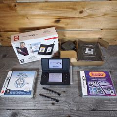 Nintendo DS Lite Black VGC CIB Complete In Box Good Condition Fully Working