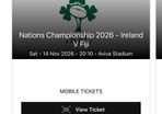 2x Ireland v Fiji Tickets