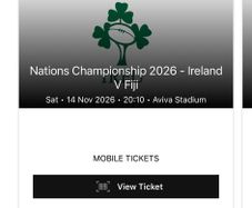 2x Ireland v Fiji Tickets
