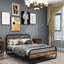King Bed Frame with Headboard,Oval-Shaped Image 3