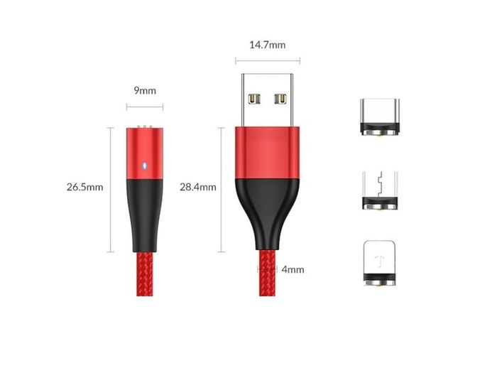 New 1m Magnetic Micro USB Fast Quick Charge 3.0 5A Data Transfer Charger #935