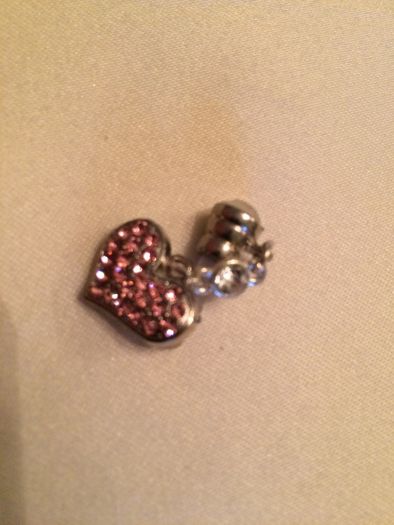 Brand new pink diamond heart phone charm
