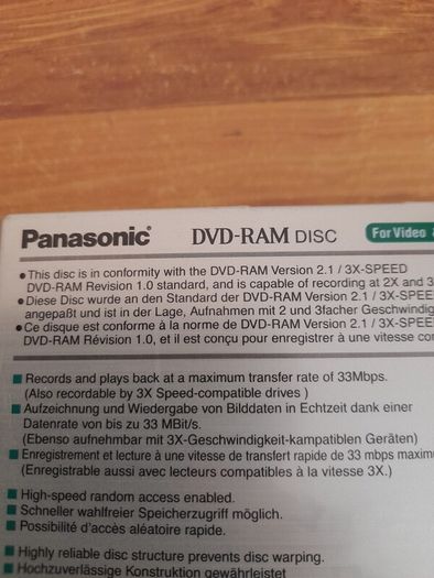 Panasonic DVD RAM 2-3x 4.7GB 120Min 10 Pack New Sealed