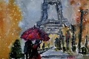 Paris     remember December watercolour