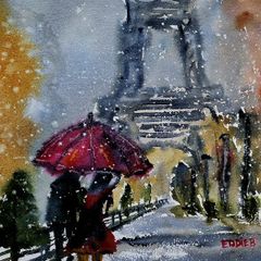 Paris     remember December watercolour