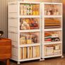 Storage Boxes with Lids 28L4 Tier, Plastic Storage Box with Lid  Stackable Folding Storage Bins with Wheels, Storage Organizer for Bedroom Living Room Study Office Image 2