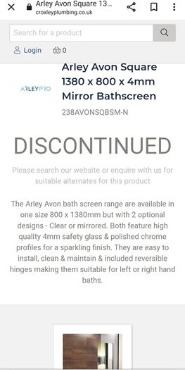 Bath Screen - Arley Avon Square Mirror