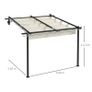 Garden Pavilion 3 x 3m, Retractable Roof, Wall Mounted, Metal Frame, Cream Image 2