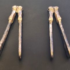 A Pair of Victorian Brass Plated Nutcracker / Lobster Cracker Vintage Metal