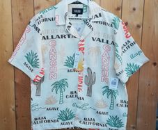 Brand new Malibu mens California design  short sleeve ecru shirt large size