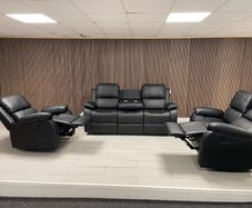 Holgate Manual Leather & Fabric Recliner Sofa Sets