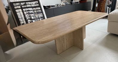 Vintage Solid Travertine Marble Coffee Table