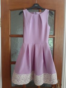 Brand New Dress with lace details and pockets, Size 8