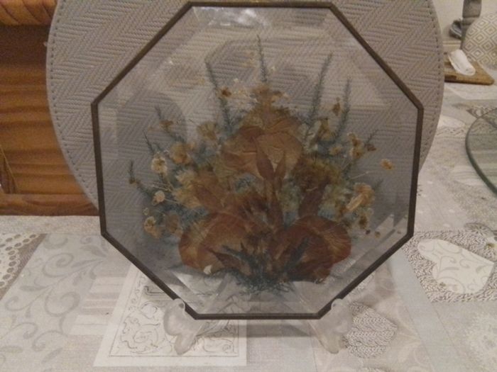 Glass Pressed Flower Hexagonal Wall Decor