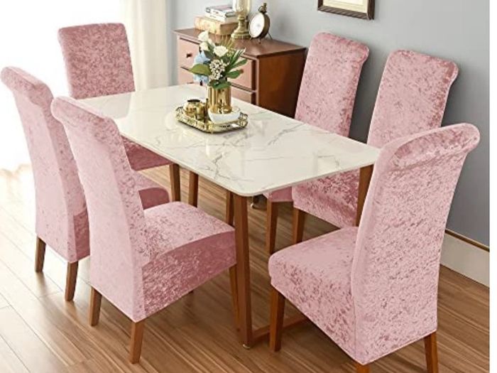 crushed velvet chair covers 10 euro each or 6 for 50 euro