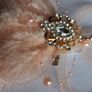 Salmon Pink/Peach Feather 2in1 Fascinator/Brooch Image 2