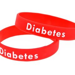 Free post! Medical silicone wristband for adult diabetes alert wristband