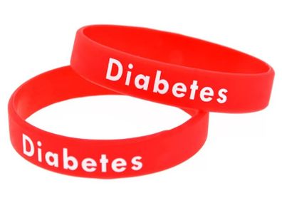 Free post! Medical silicone wristband for adult diabetes alert wristband