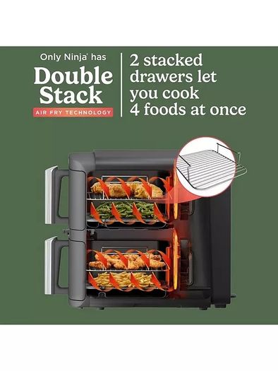 Ninja Double Stack XL 2-Level Air Fryer with Smart Cook System 9.5L SL451UK