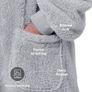 NEW SALE | Oversized Wearable Blanket Hoodie Men Women - Fluffy Fleece Hoodie Blanket for Adults, Warm Hooded Blanket as Gifts for Her, Grey, 107 x 90 cm Image 4