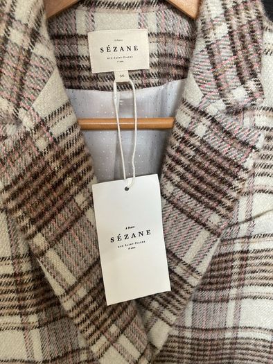 Sezane wool/cotton check Blazer